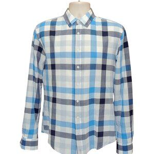 Hugo Boss Orange Label SLIM FIT Check Plaid Light Cotton Men's Shirt Sz L